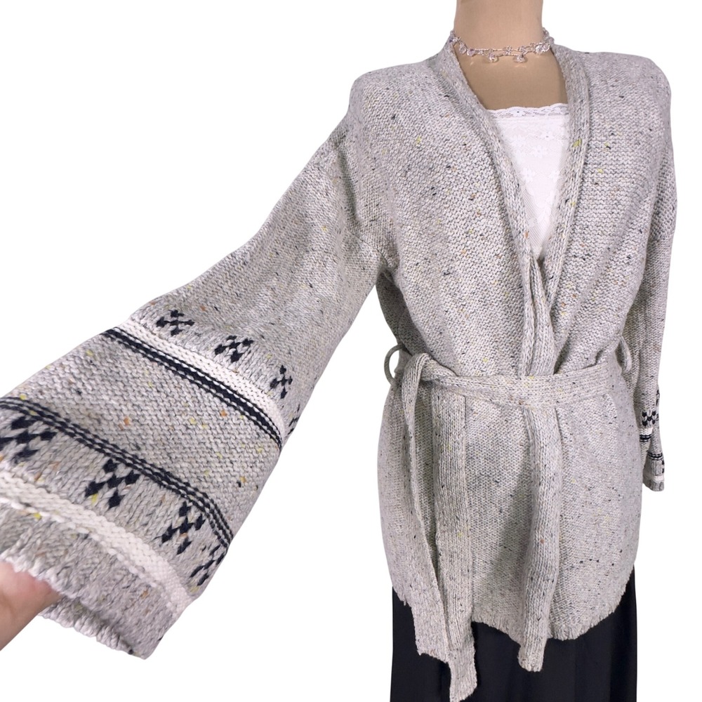 NWT Vintage Y2K St Johns Bay S Western Southwestern Belted Cardigan Bell Sleeve